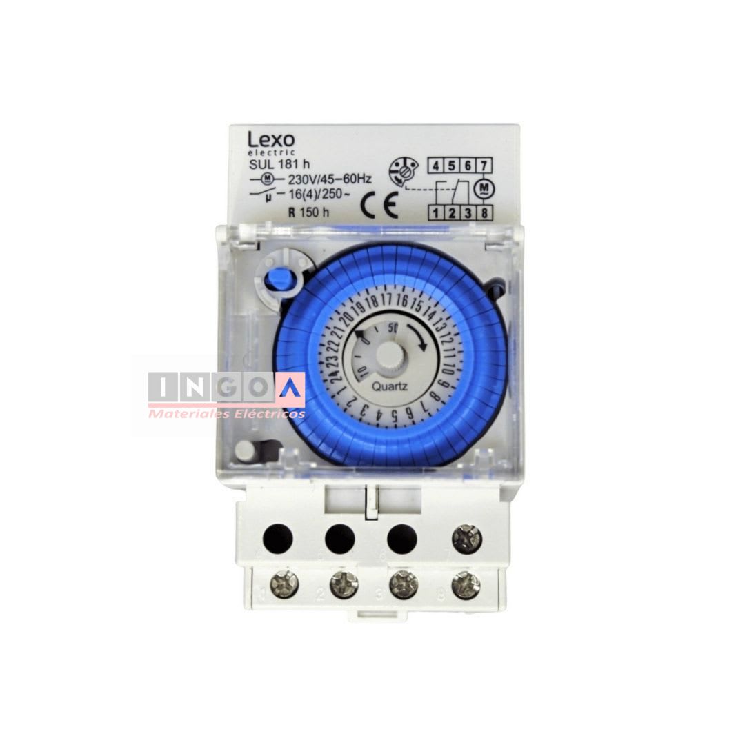 Timer Interruptor Analogico 16A 220V Reserva de Func. de 150 Hrs - Lexo - Vista 3