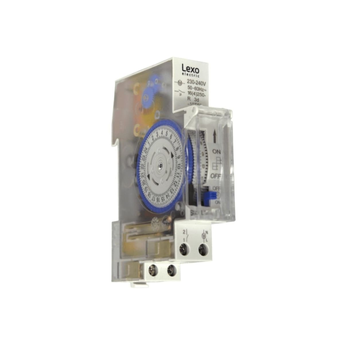 Timer Interruptor Analogico 16A 220V (1 modulo) Con Reserva de 72 Hrs - Lexo 0