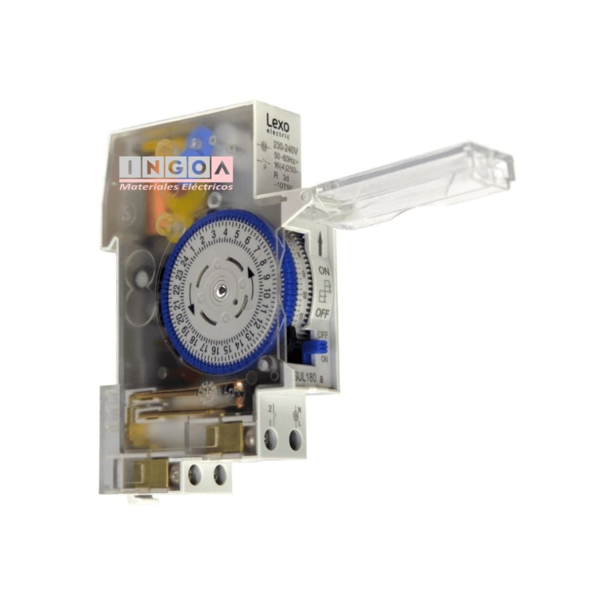 Timer Interruptor Analogico 16A 220V (1 modulo) Con Reserva de 72 Hrs - Lexo - Vista 3