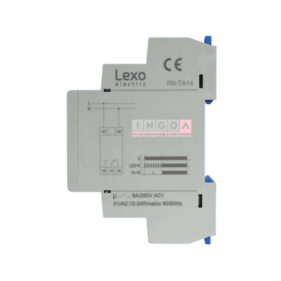 Rele On Delay Retardo a la Conexion RS-TA 14 1S-10D 12-240Vac/Vdc Lexo3