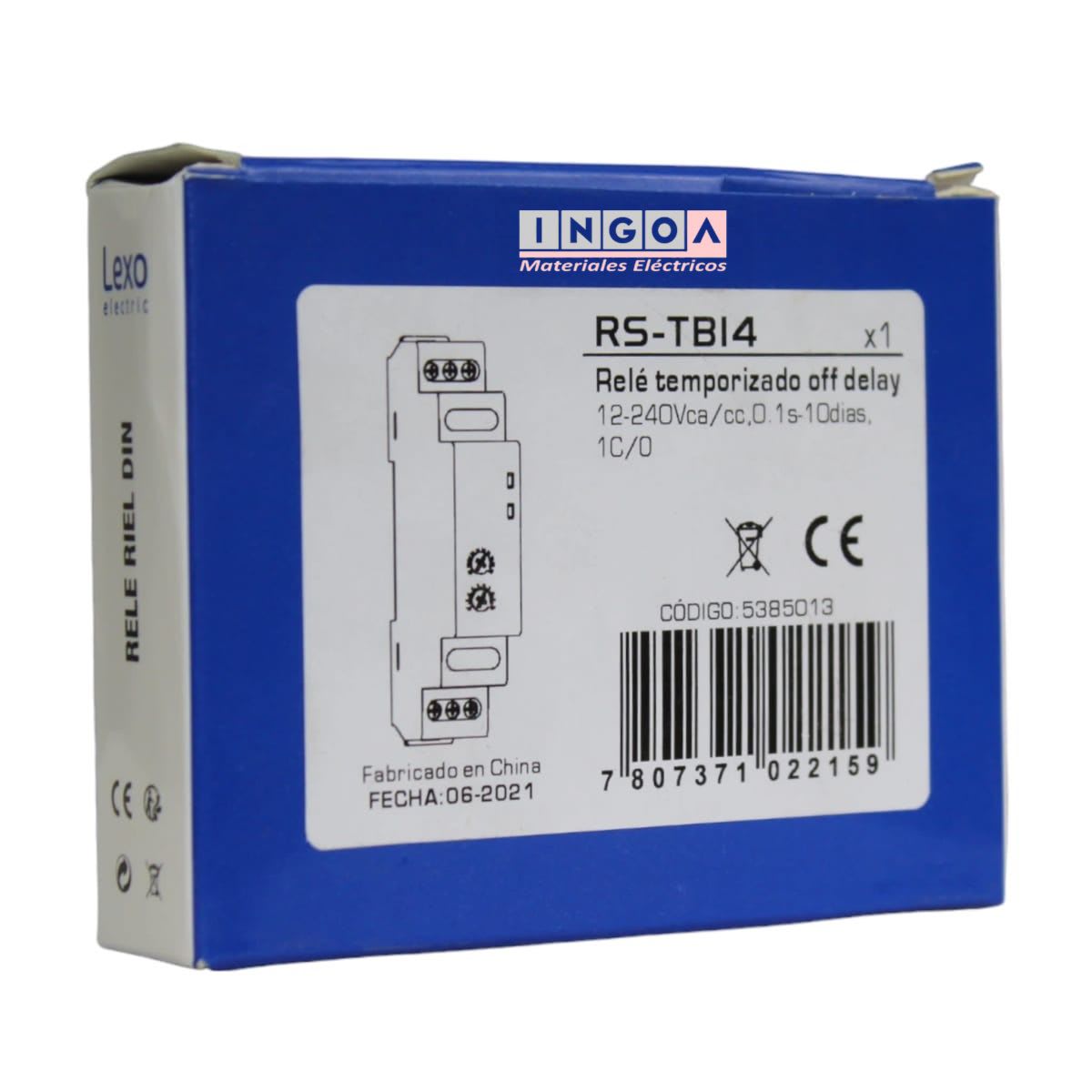 Rele Temporizado con Retardo a la Desconexion 12-240V AC/DC 1C/0 - Lexo10
