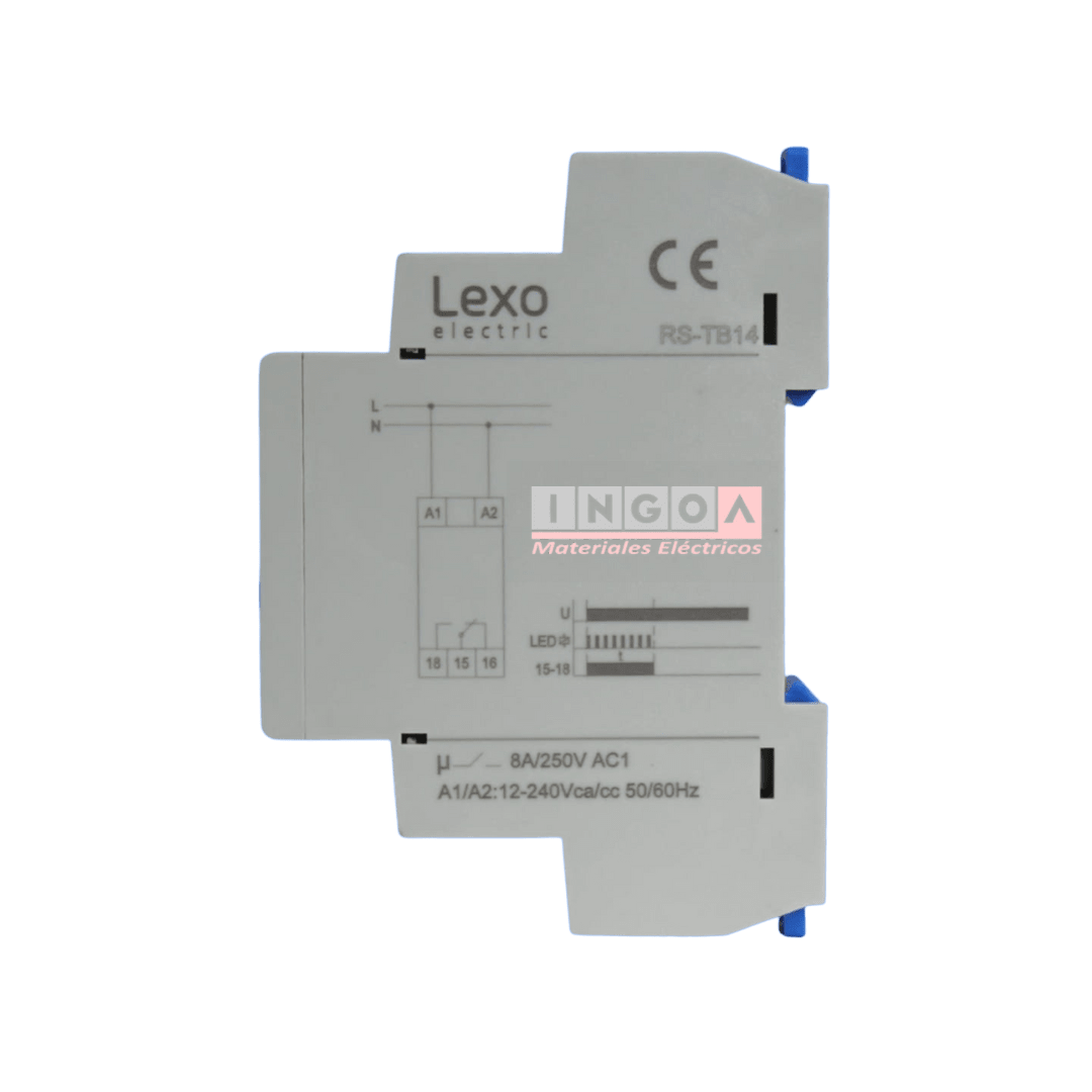 Rele Off Delay Retardo a la Desconexion RS-TB23 1S-10D 12-240Vac/Vdc Lexo - Vista 3