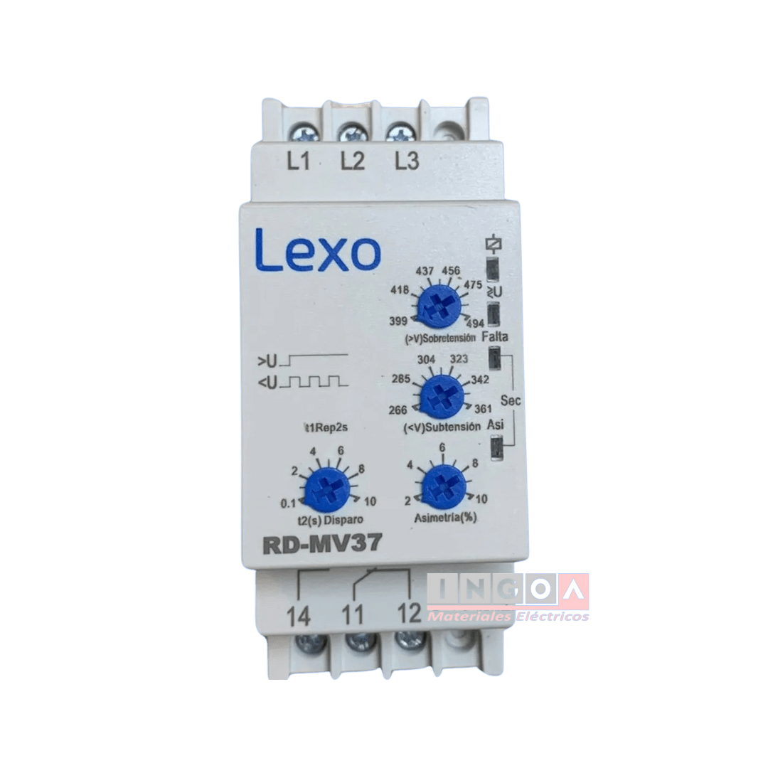 Rele de Asimetria Monitor de Voltaje Trifasico 1NO + 1NC RD-MV37 - Lexo - Vista 2