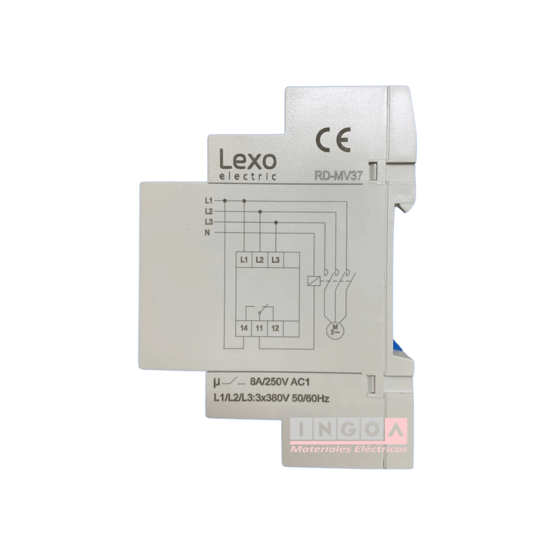 Rele de Asimetria Monitor de Voltaje Trifasico 1NO + 1NC RD-MV37 - Lexo - Vista 3