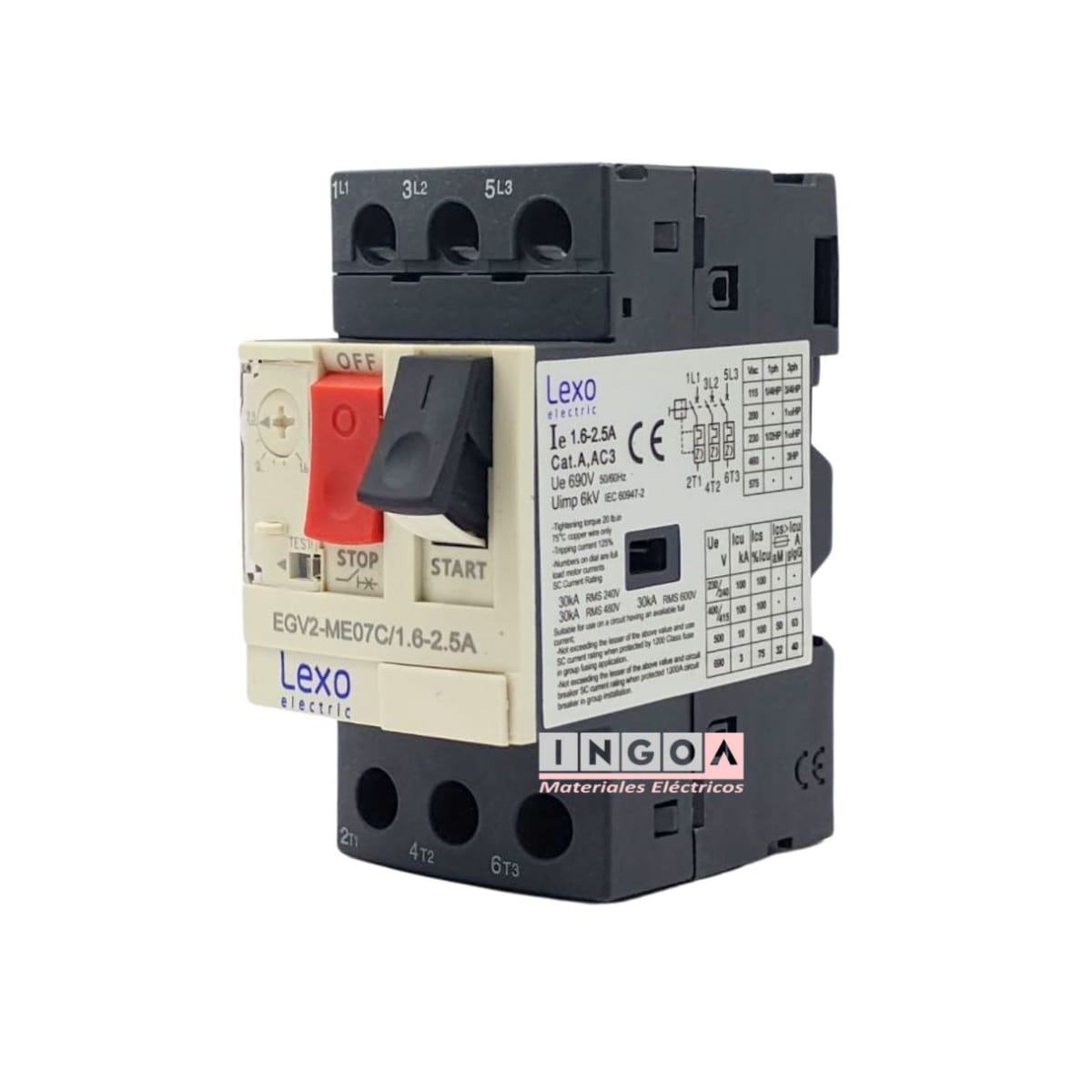 Guardamotor 1.6-2.5A Lexo - Vista 1