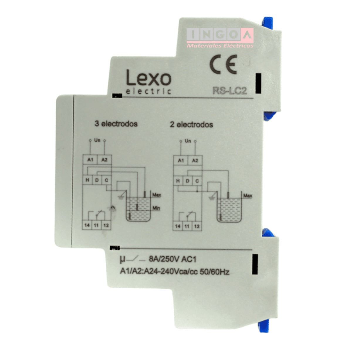 Rele Control de nivel de Liquido 1P RS-LC2 24-220VAC/DC Lexo - Vista 3