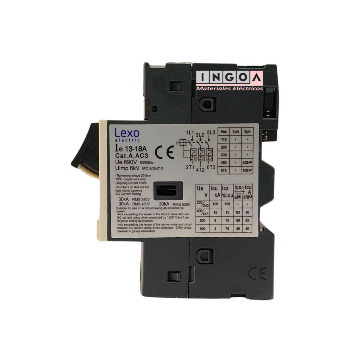 Guardamotor 13-18A Lexo - Vista 5