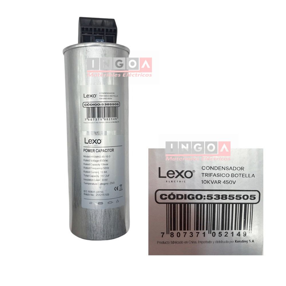 Condensador Trifásico HYSMK0.4-10-3 - 10kVAR 400V Lexo4