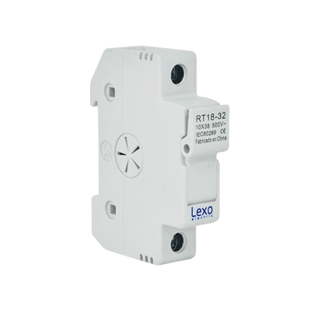 Portafusible 1P 10x38mm 1x32A, 500V S/Fusible - Lexo - Imagen Principal