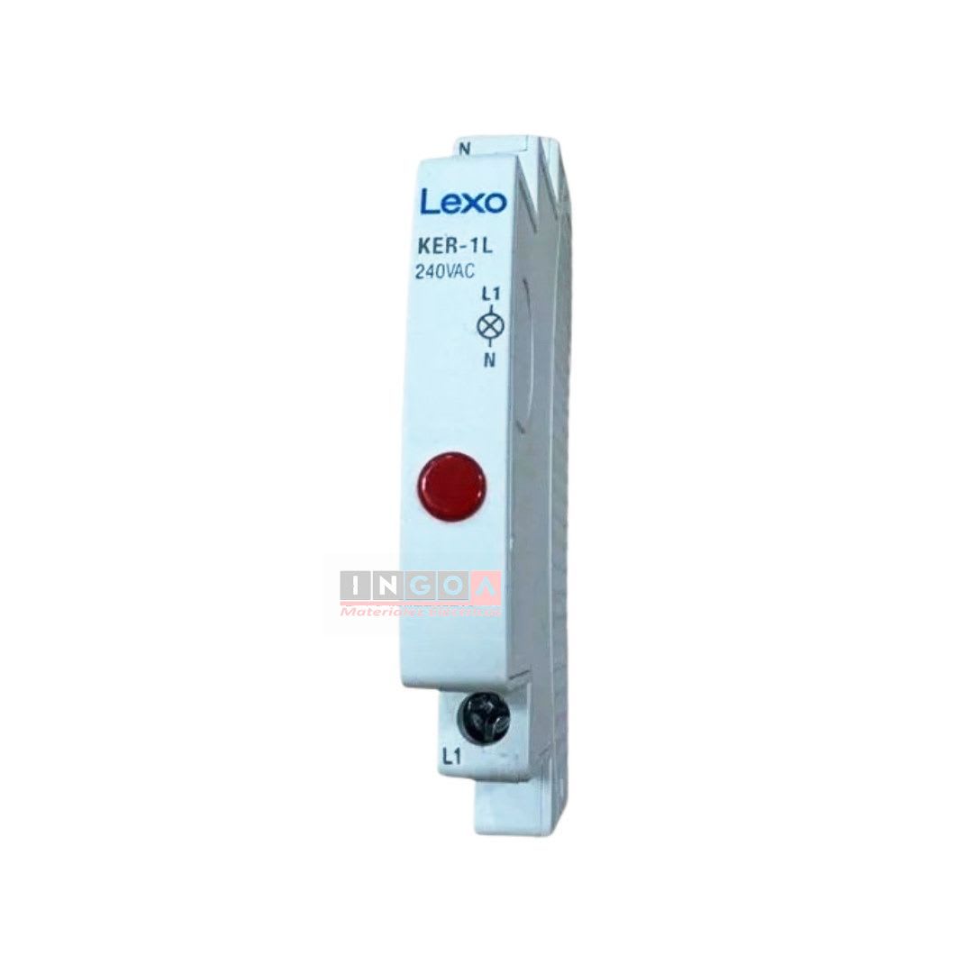 Luz Piloto a Riel Din Roja 220VAC Medio Módulo - Lexo - Vista 2
