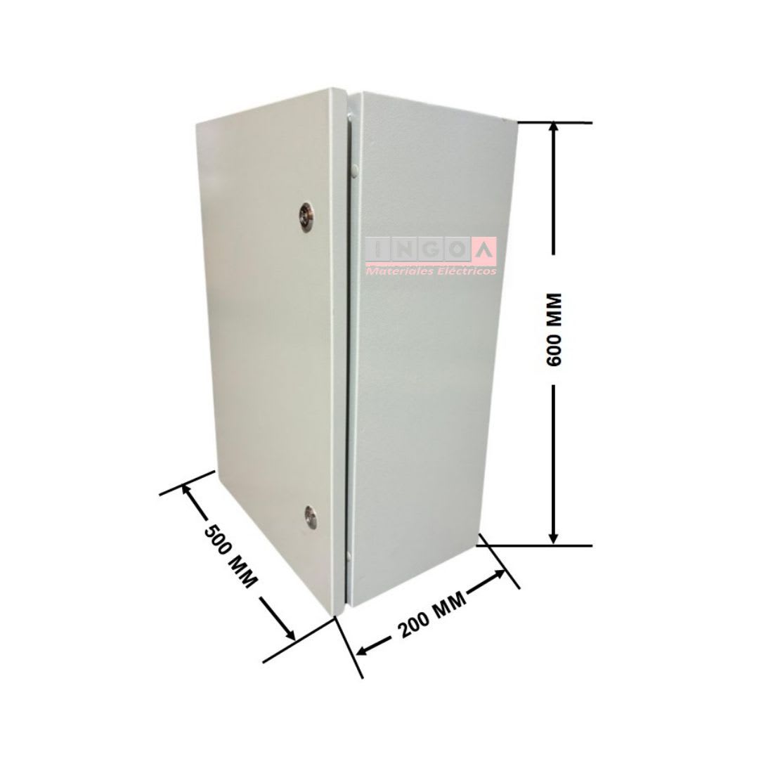 Gabinete Tablero Metalico 600x500x200mm 2 Puertas IP65 Ral 70329