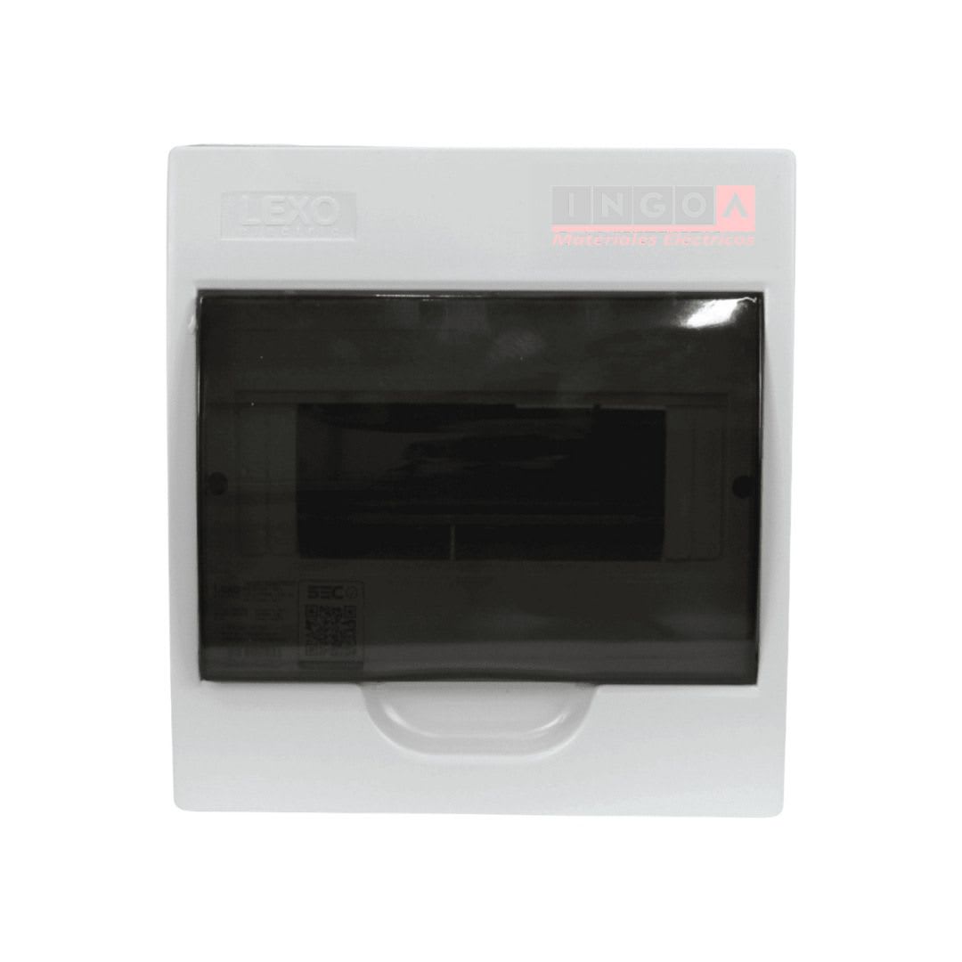 Tablero Plastico 8 Mod. Sobrep. Libre Halog. Tapa Humo - Lexo3