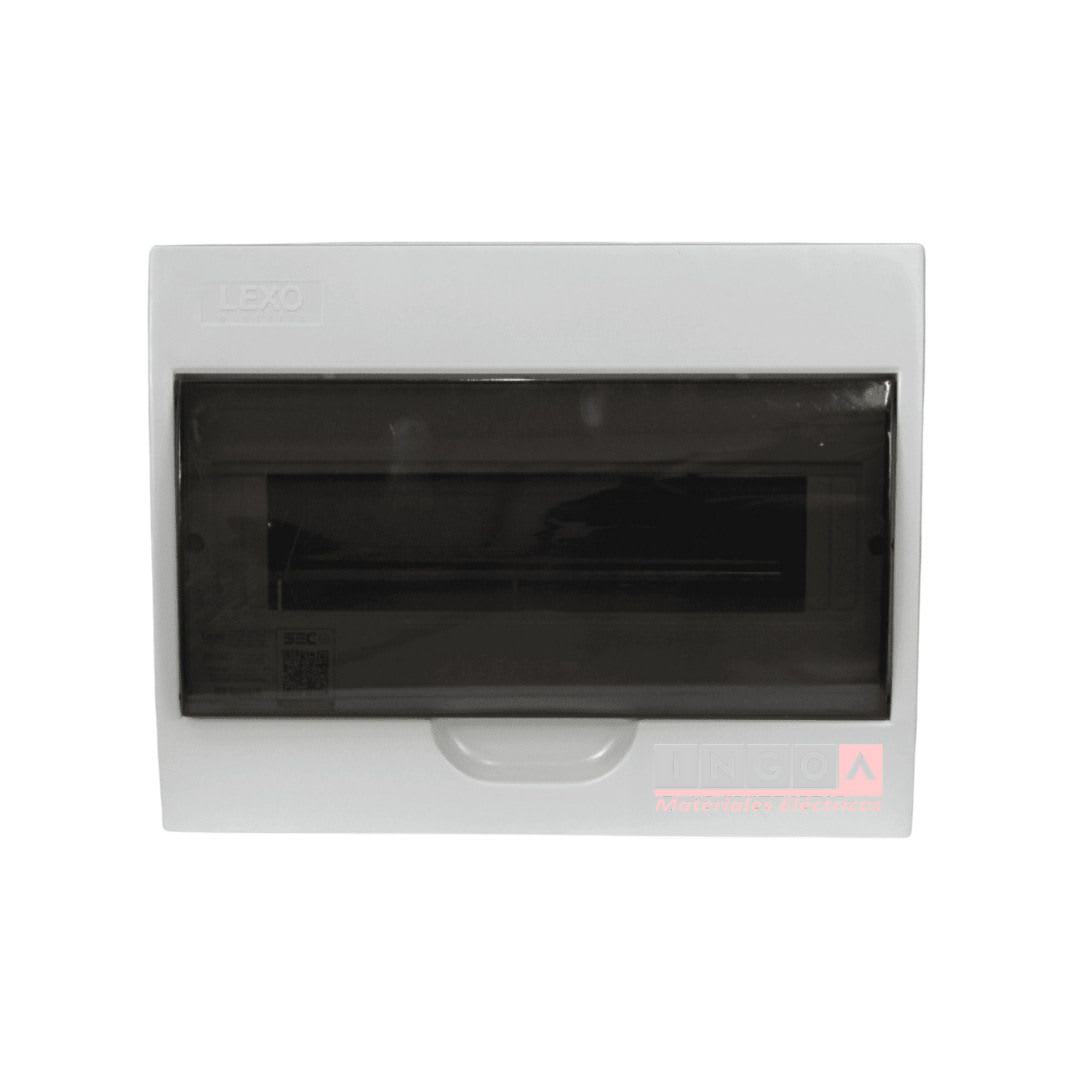 Tablero Plastico 12 Mod. Sobrep. Libre Halog. Tapa Humo - Lexo - Vista 3