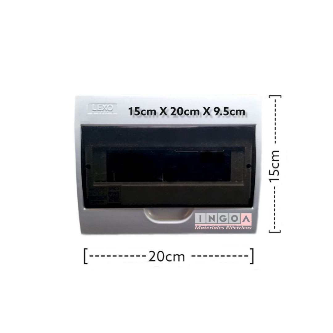 Tablero Plastico 12 Mod. Sobrep. Libre Halog. Tapa Humo - Lexo - Vista 5