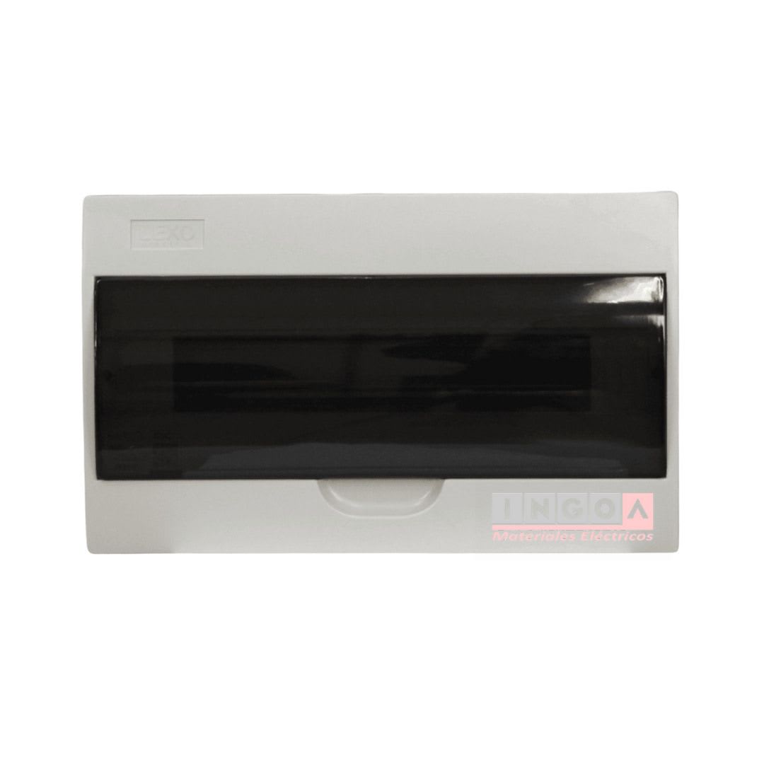 Tablero Plastico 18 Mod. Sobrep. Libre Halog. Tapa Humo - Lexo2