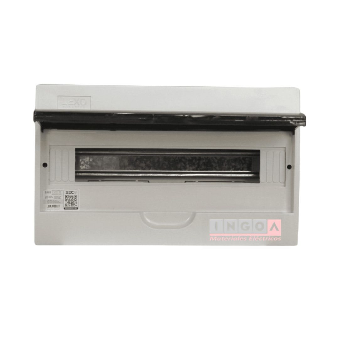 Tablero Plastico 18 Mod. Sobrep. Libre Halog. Tapa Humo - Lexo3