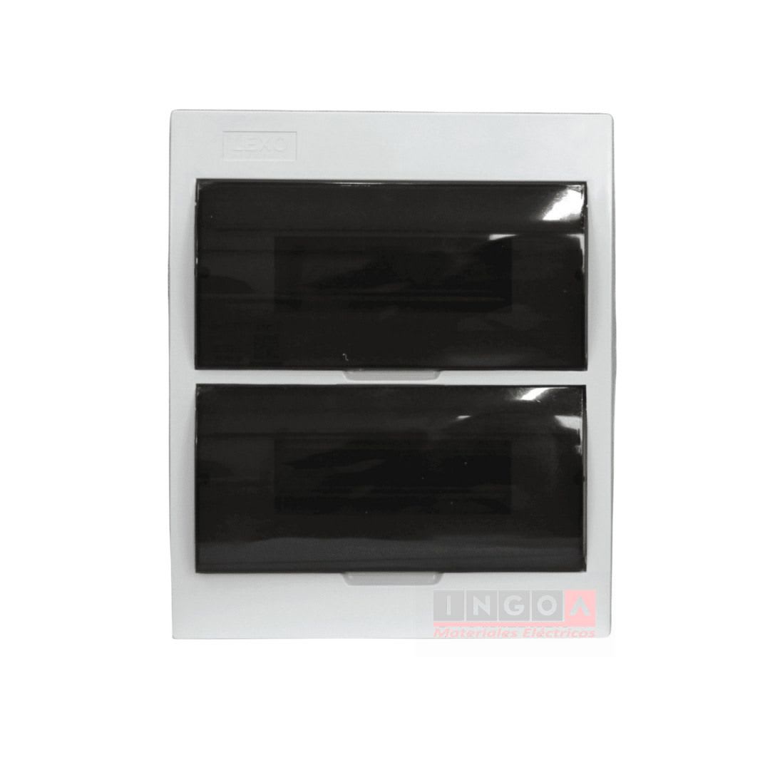 Tablero Plastico 24 Mod. Sobrep. Libre Halog. Tapa Humo - Lexo - Vista 2