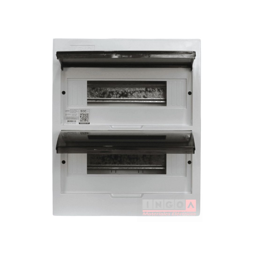 Tablero Plastico 24 Mod. Sobrep. Libre Halog. Tapa Humo - Lexo - Vista 3