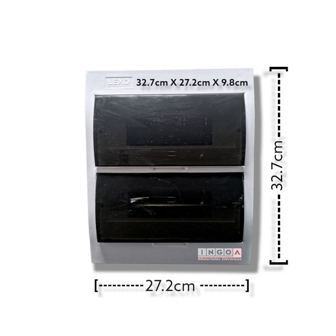 Tablero Plastico 24 Mod. Sobrep. Libre Halog. Tapa Humo - Lexo - Vista 7