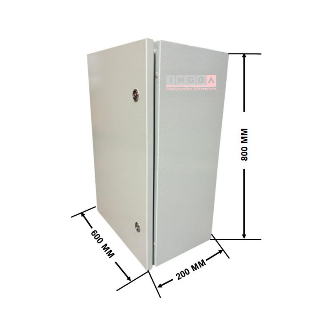 Gabinete Tablero Metalico 800x600x200mm 2 Puertas IP65 Ral 70329