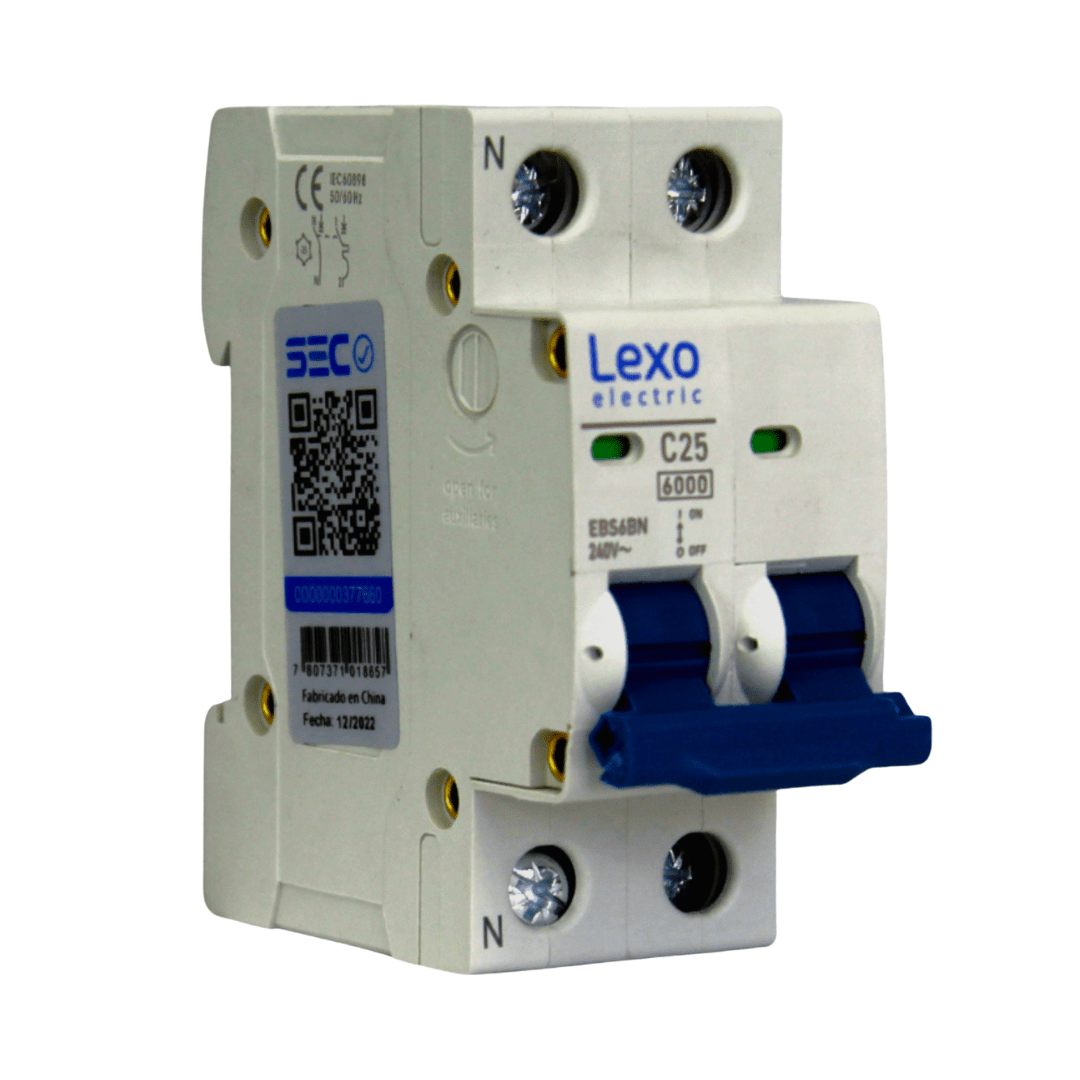 Int. Automatico Lexo Omnipolar 2x25A 6KA Curva C 0