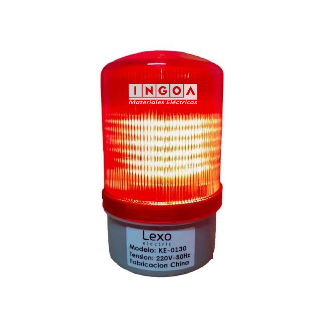Baliza Led Giratoria Roja 220V IP44 Diametro 100mm - Lexo - Vista 3