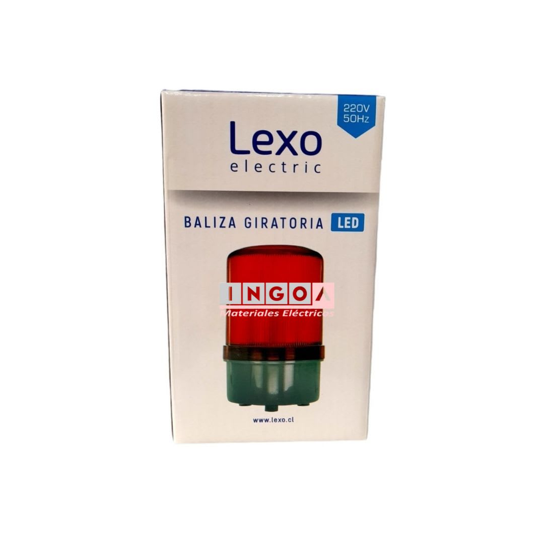 Baliza Led Giratoria Roja 220V IP44 Diametro 100mm - Lexo6