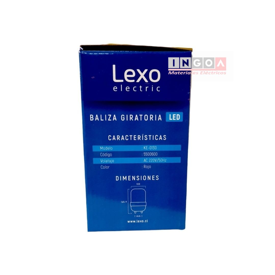 Baliza Led Giratoria Roja 220V IP44 Diametro 100mm - Lexo - Vista 7