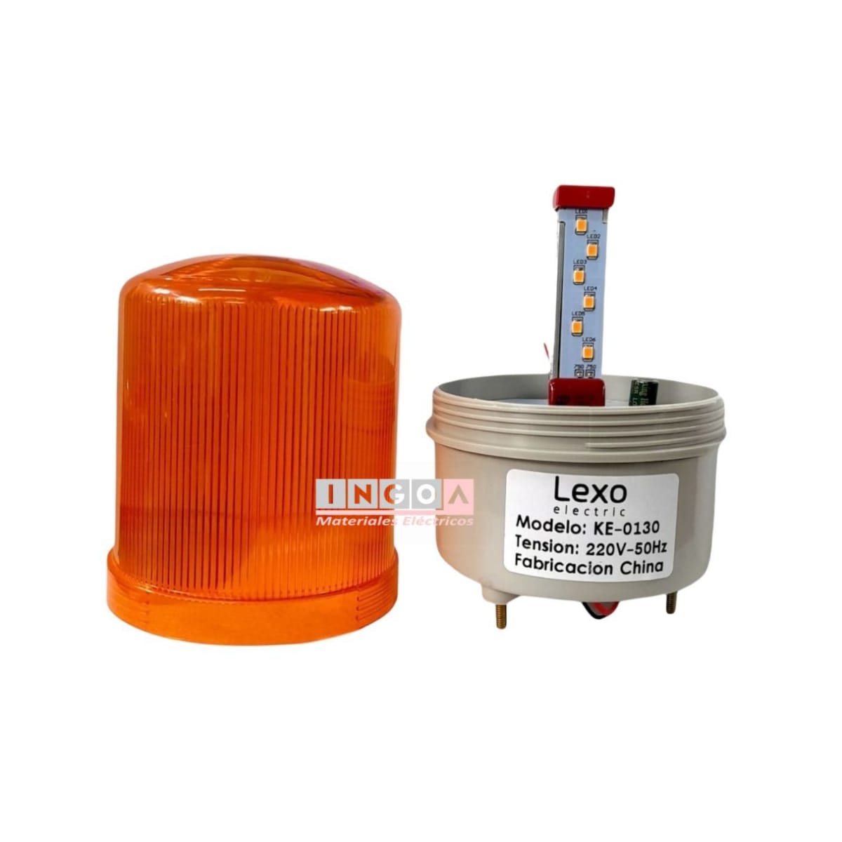 Baliza Led Giratoria Amarilla 220V IP44 Diametro 100mm - Lexo - Vista 2