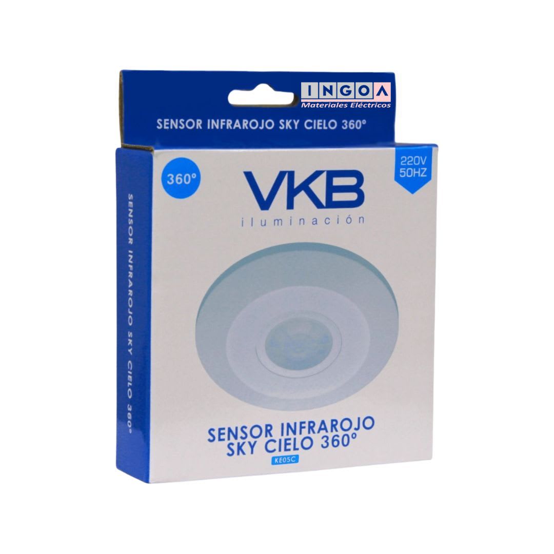 Sensor de Movimiento 360° Sobrep. Infrarrojo 10seg-15min IP20-VKB7