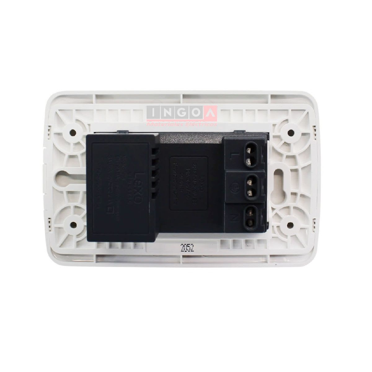 Enchufe Doble Puenteado Emb. 10A + 2 USB (Tipo A y C) Blanco Lexo3