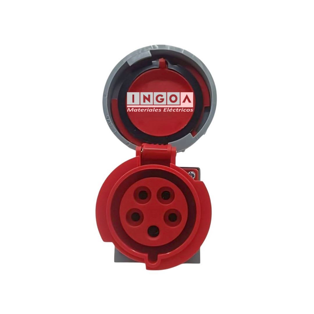 Enchufe Ind. Hembra Sobrepuesta 3P+N+T 32A 380V IP67 - Lexo5