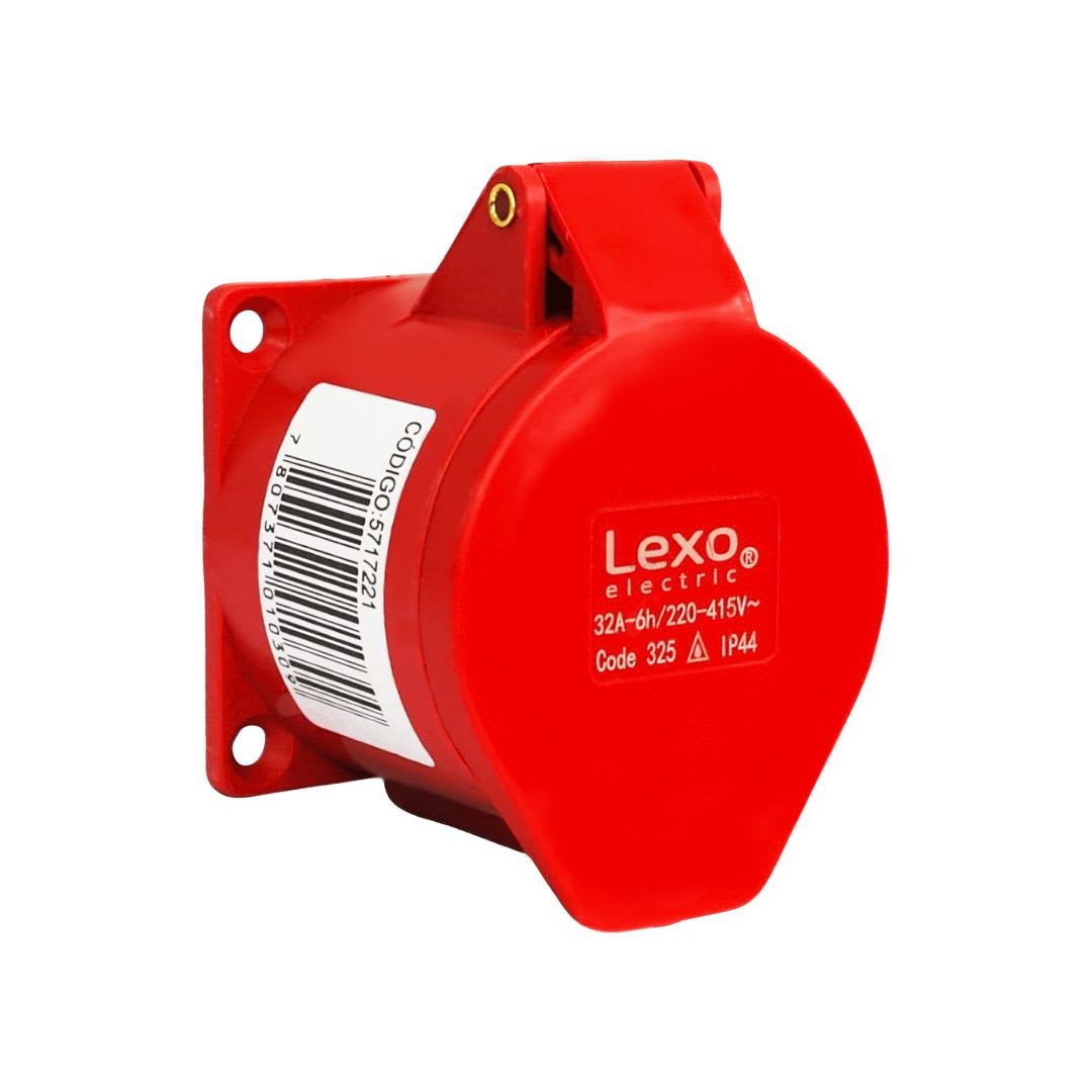 Enchufe Ind. Hembra Embutida 3P+N+T 32A 380V IP44 - Lexo 0
