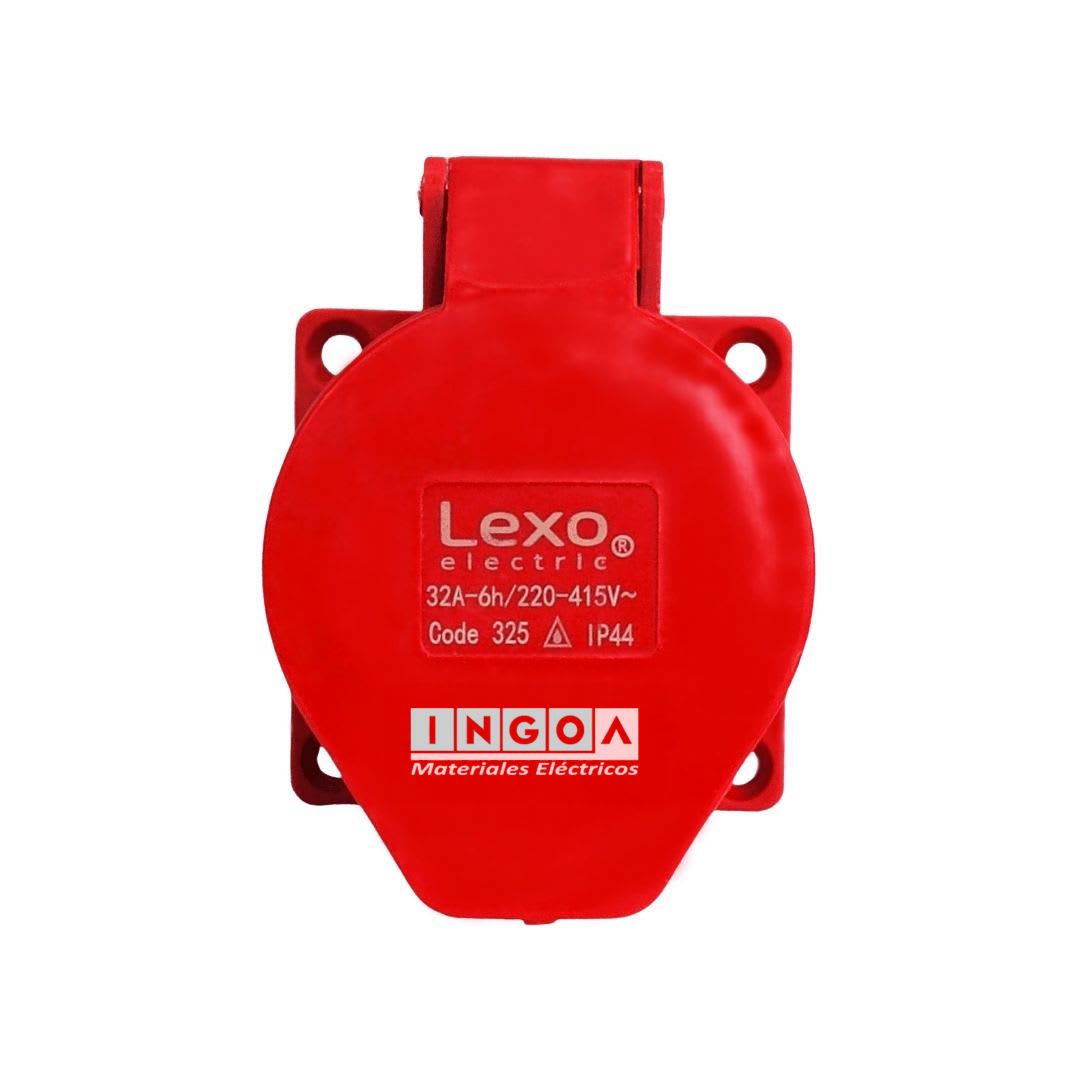 Enchufe Ind. Hembra Embutida 3P+N+T 32A 380V IP44 - Lexo - Vista 2