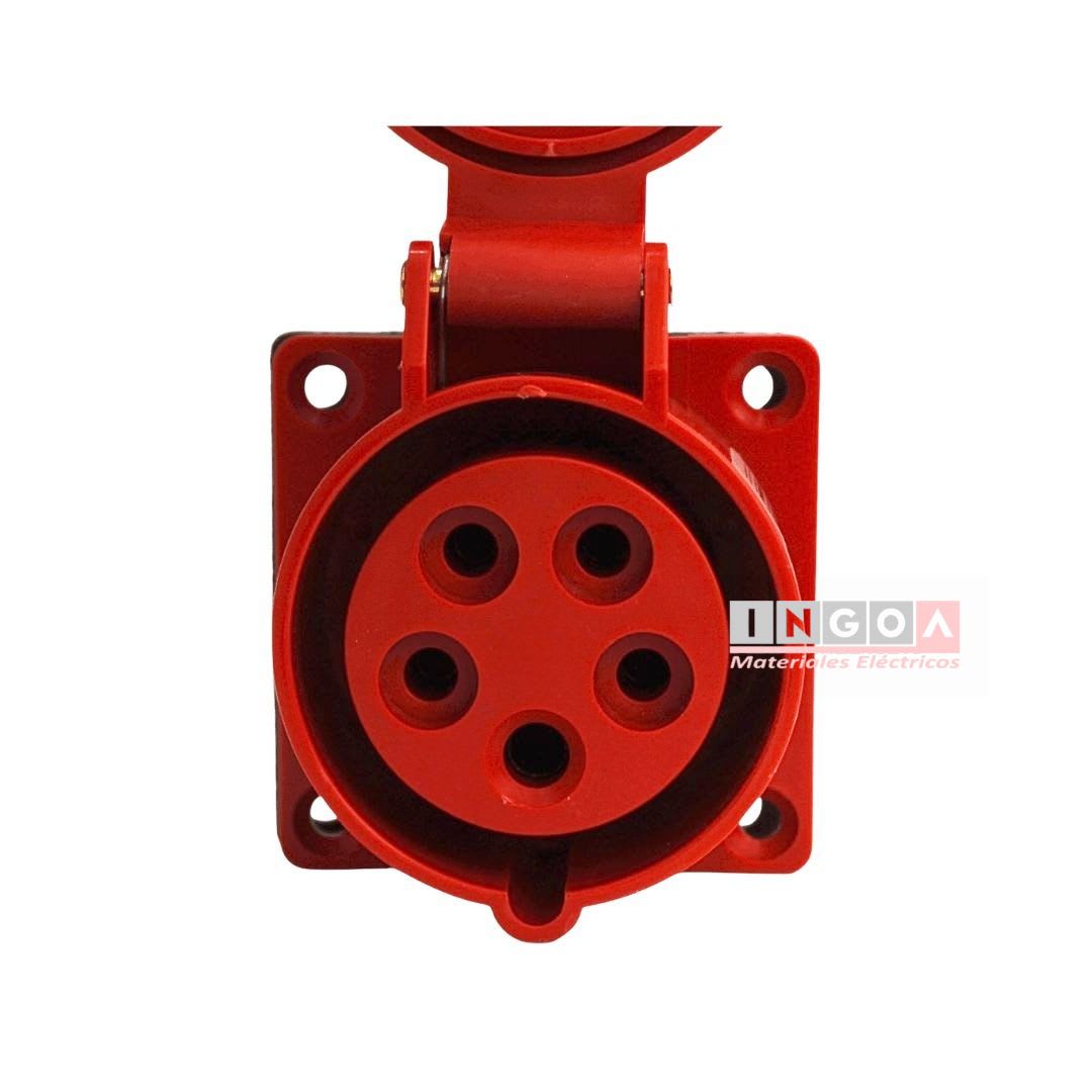 Enchufe Ind. Hembra Embutida 3P+N+T 32A 380V IP44 - Lexo - Vista 3
