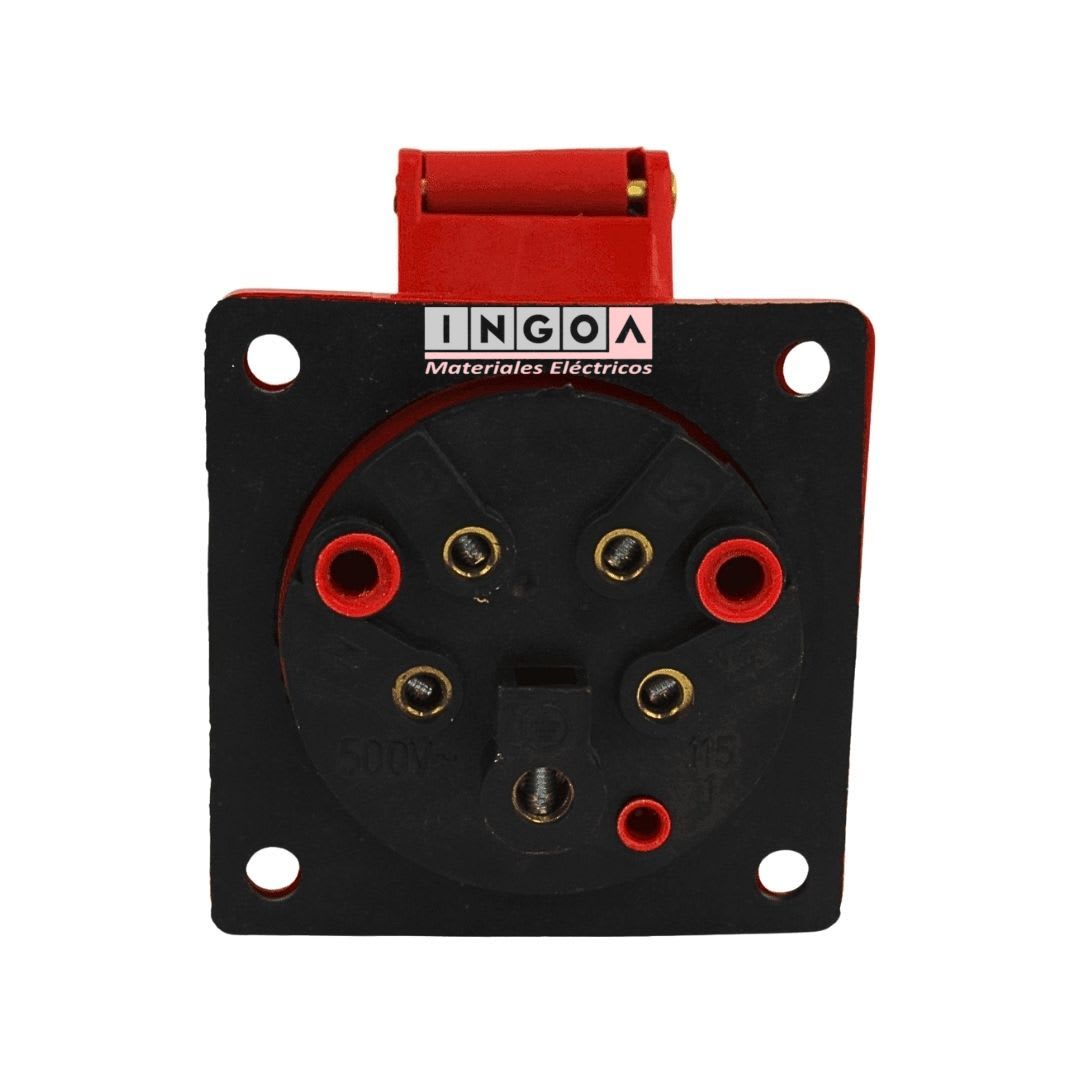 Enchufe Ind. Hembra Embutida 3P+N+T 32A 380V IP44 - Lexo - Vista 5