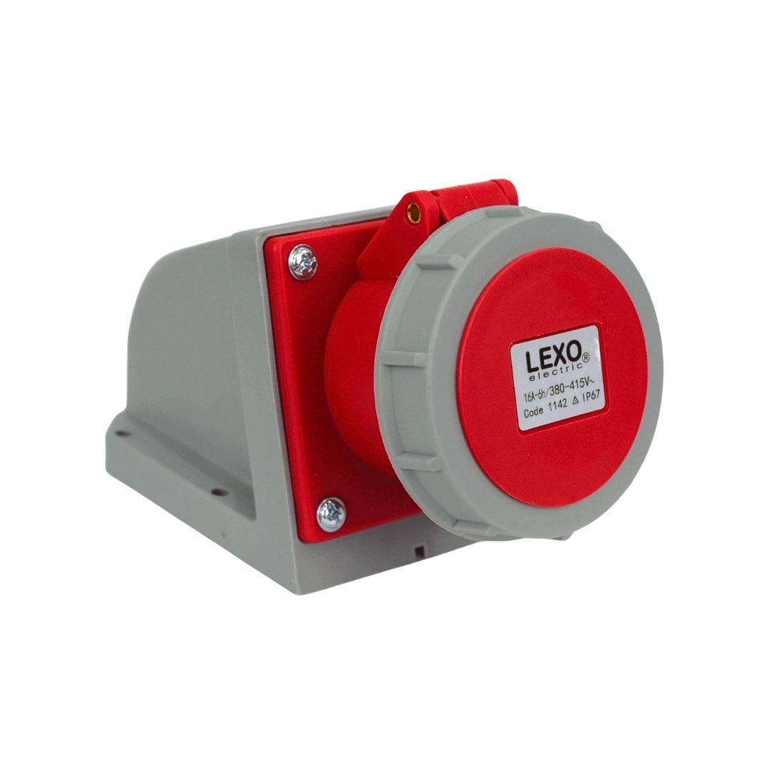 Enchufe Ind. Hembra Sobrepuesta 3P+T 16A 380V IP67 - Lexo 0