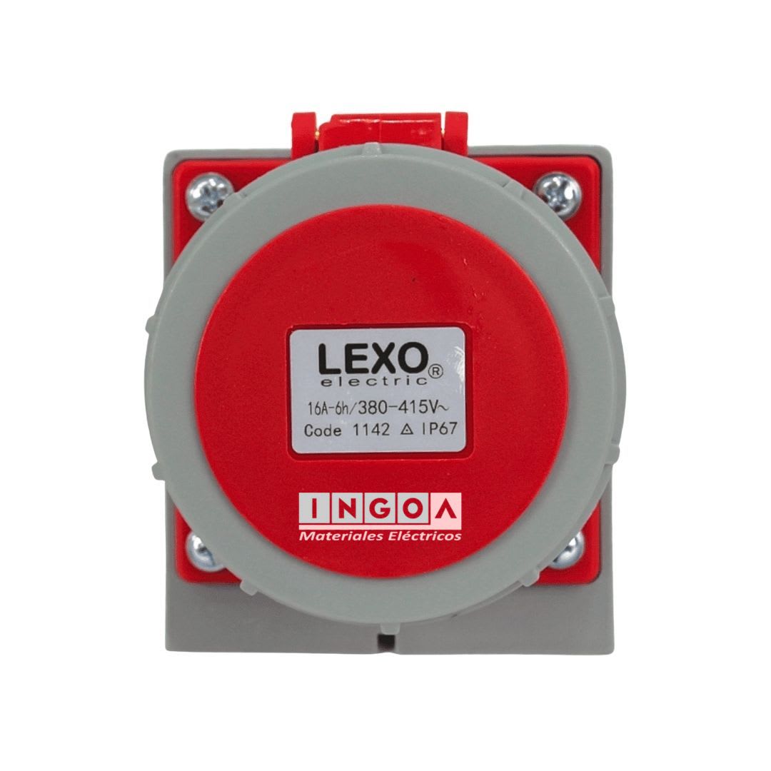 Enchufe Ind. Hembra Sobrepuesta 3P+T 16A 380V IP67 - Lexo - Vista 2