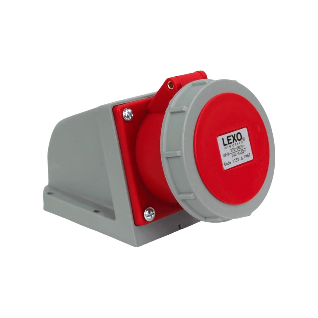 Enchufe Ind. Hembra Sobrepuesta 3P+N+T 16A 380V IP67 - Lexo 0