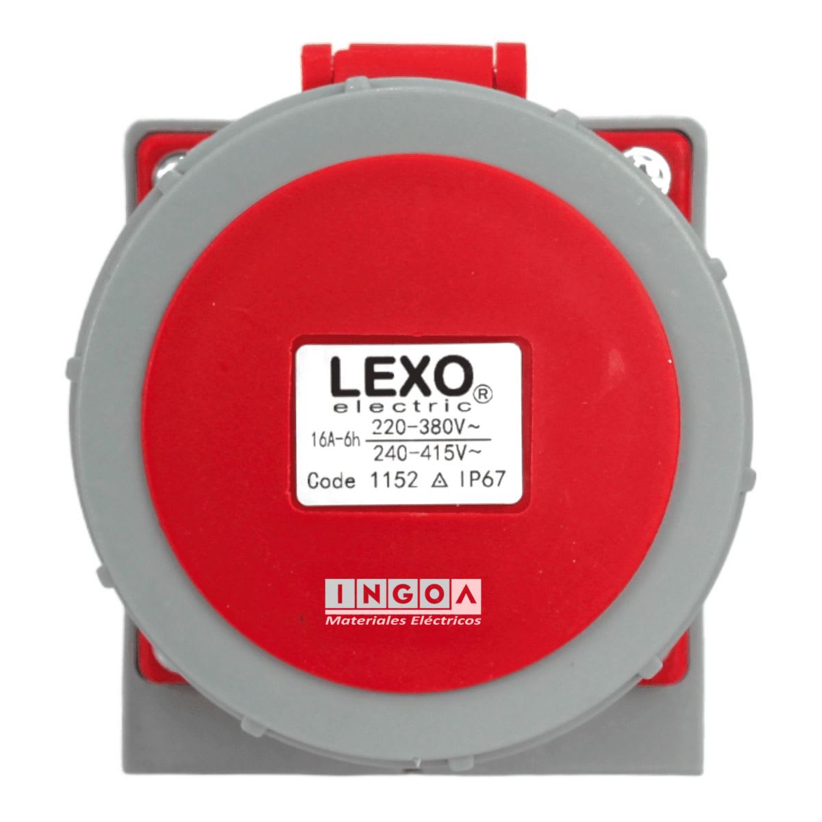 Enchufe Ind. Hembra Sobrepuesta 3P+N+T 16A 380V IP67 - Lexo2
