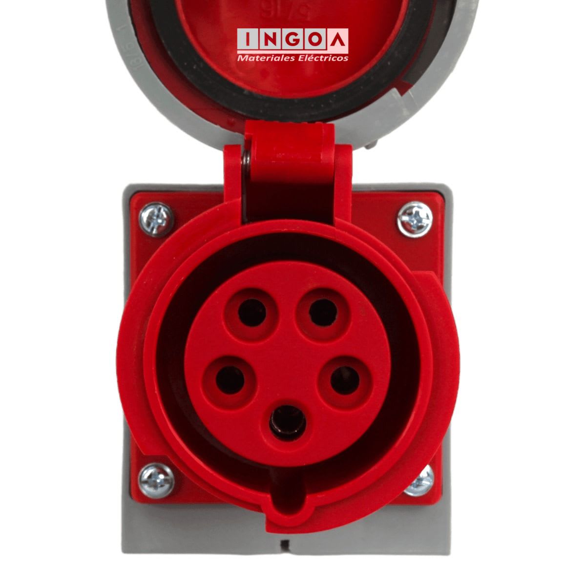 Enchufe Ind. Hembra Sobrepuesta 3P+N+T 16A 380V IP67 - Lexo3