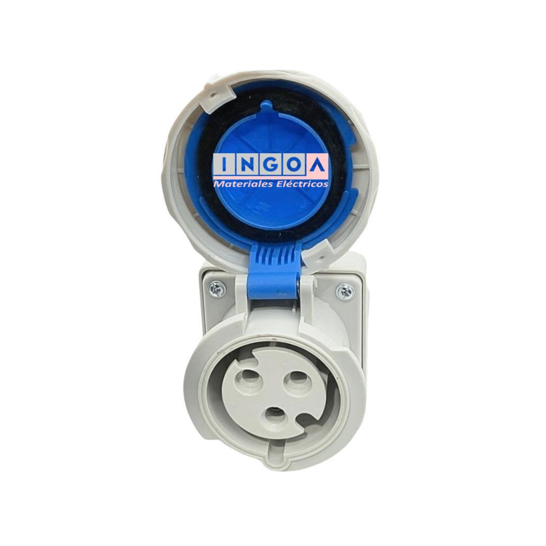 Enchufe Ind. Hembra Sobrepuesta 2P+T 32A 220V IP67 - Lexo3