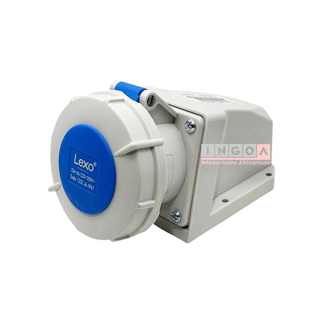 Enchufe Ind. Hembra Sobrepuesta 2P+T 32A 220V IP67 - Lexo4