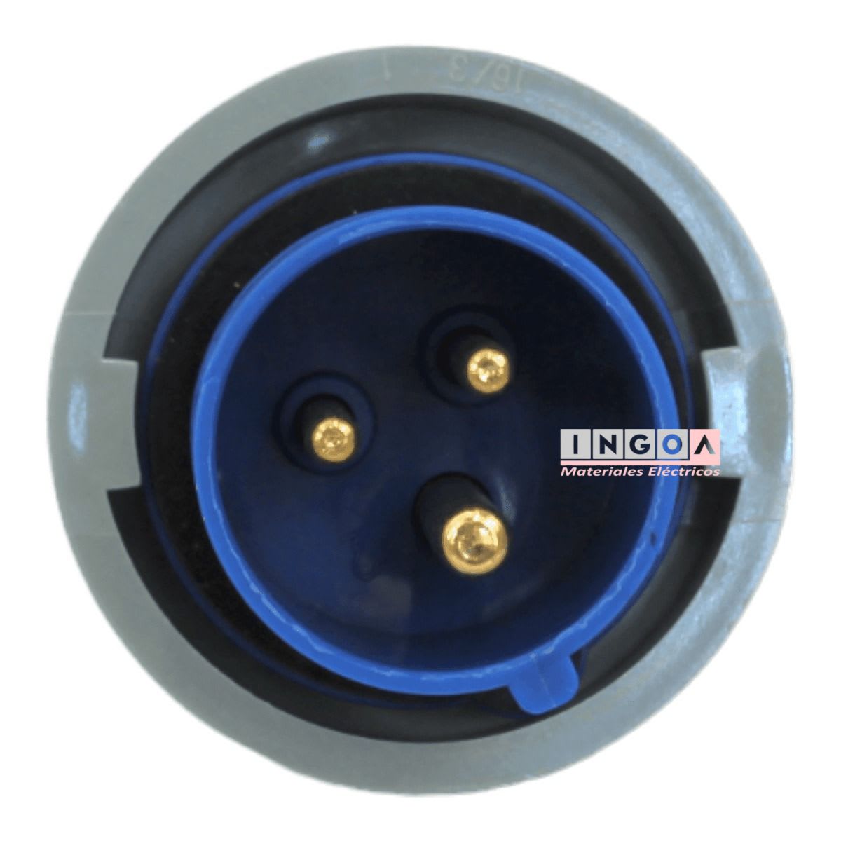 Enchufe Ind. Macho Volante 2P+T 16A 220V IP67 - Lexo2