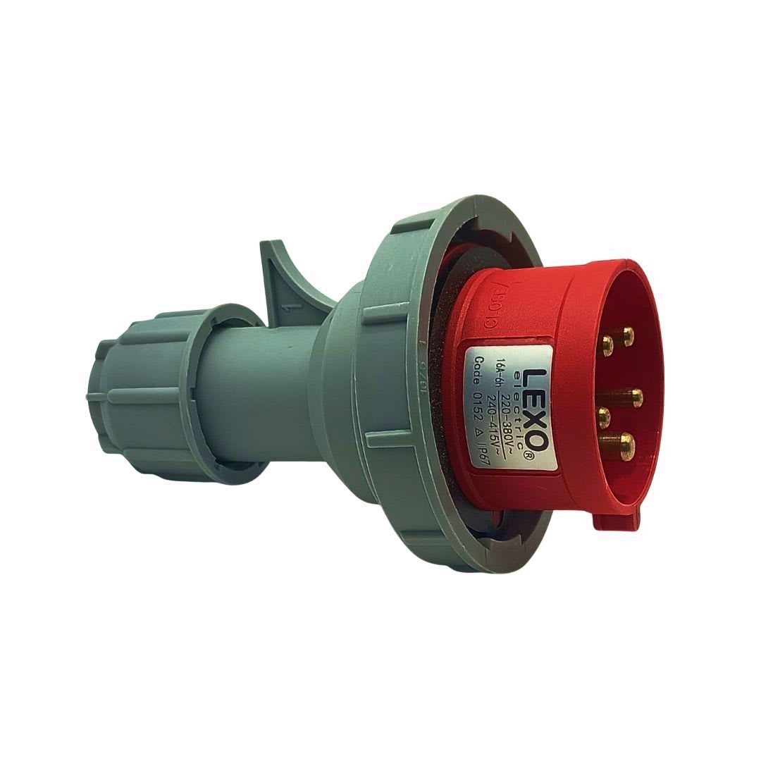 Enchufe Ind. Macho Volante 3P+N+T 16A 380V IP67 - Lexo 0