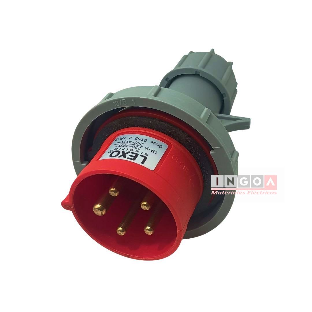 Enchufe Ind. Macho Volante 3P+N+T 16A 380V IP67 - Lexo - Vista 3