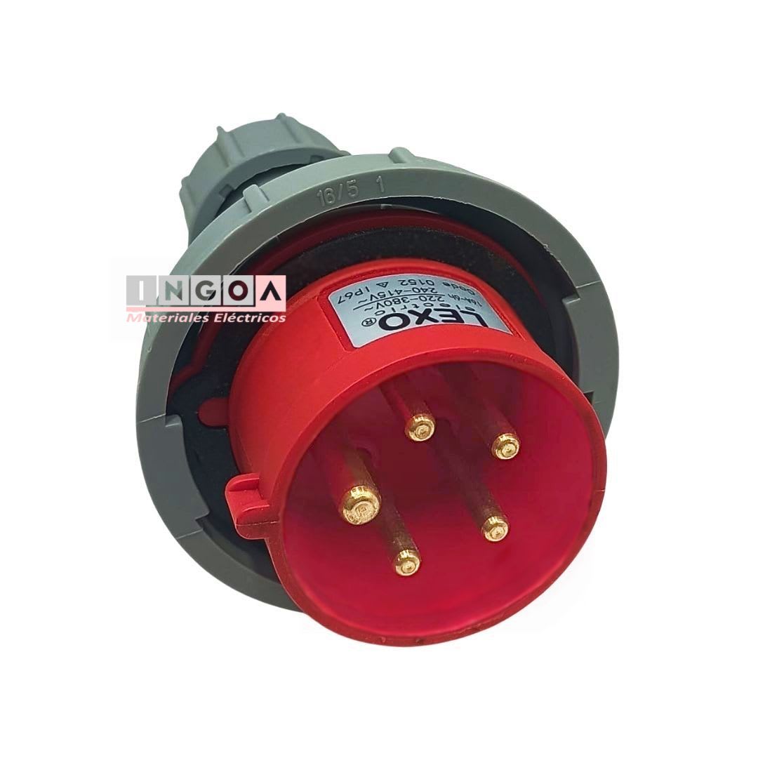 Enchufe Ind. Macho Volante 3P+N+T 16A 380V IP67 - Lexo5