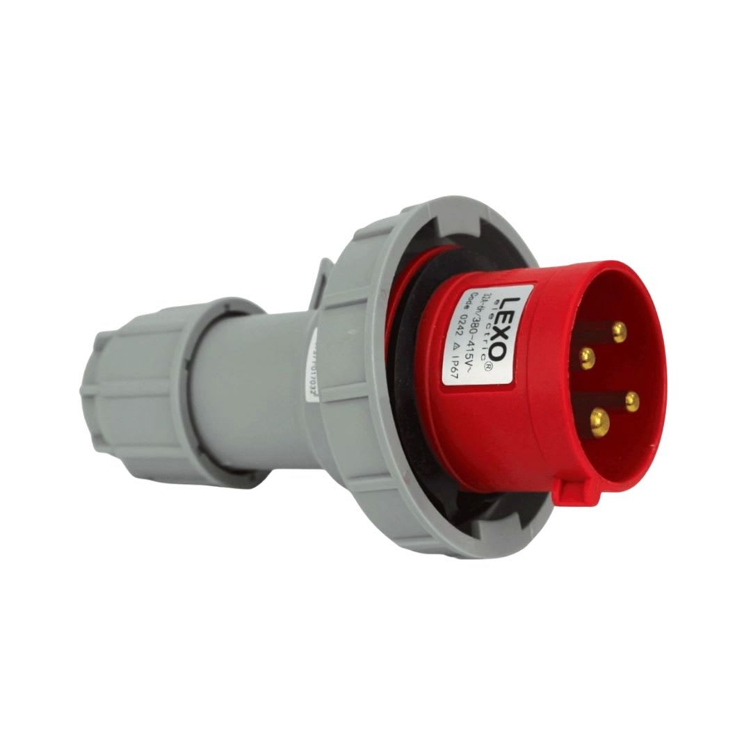 Enchufe Ind. Macho Volante 3P+T 32A 380V IP67 - Lexo 0