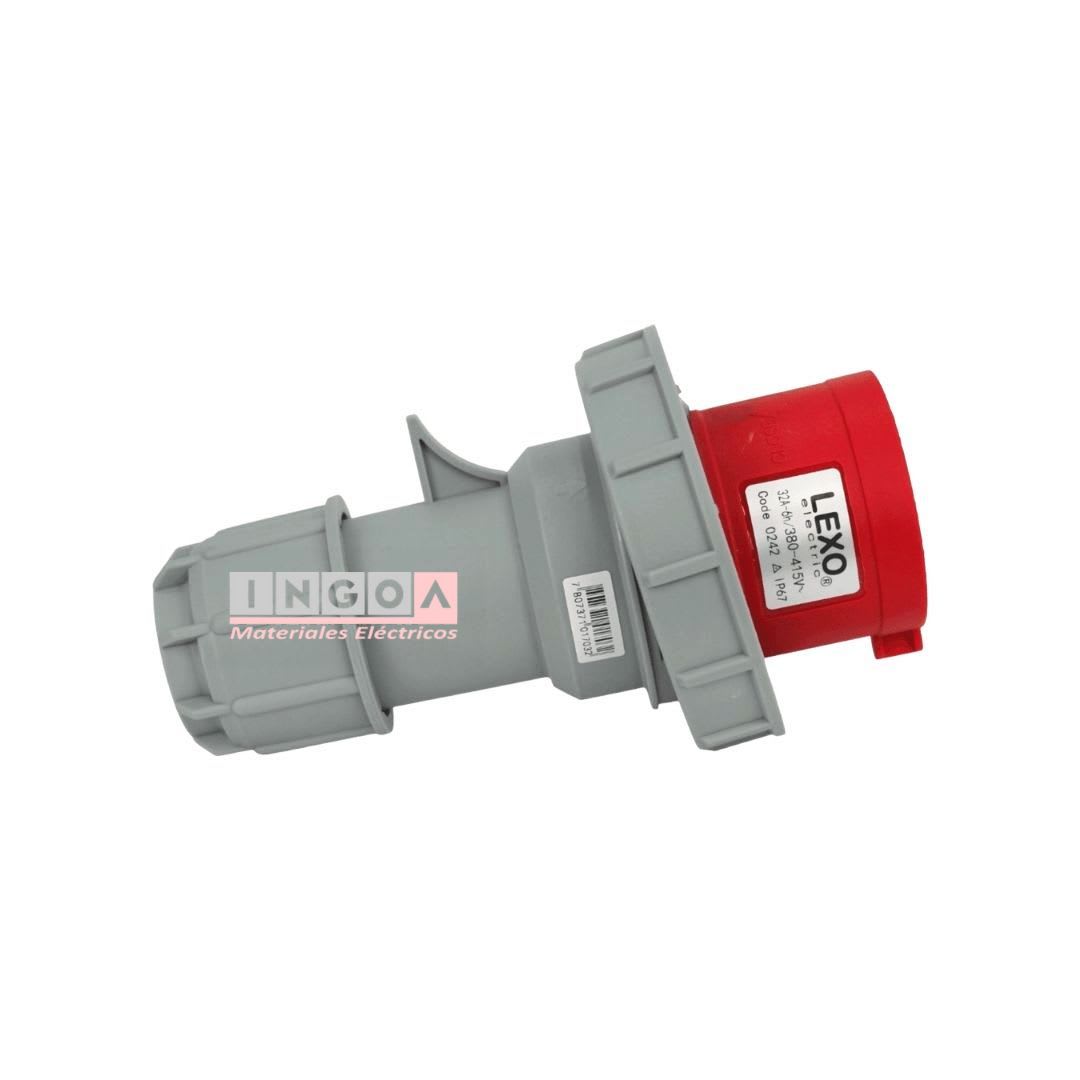 Enchufe Ind. Macho Volante 3P+T 32A 380V IP67 - Lexo3