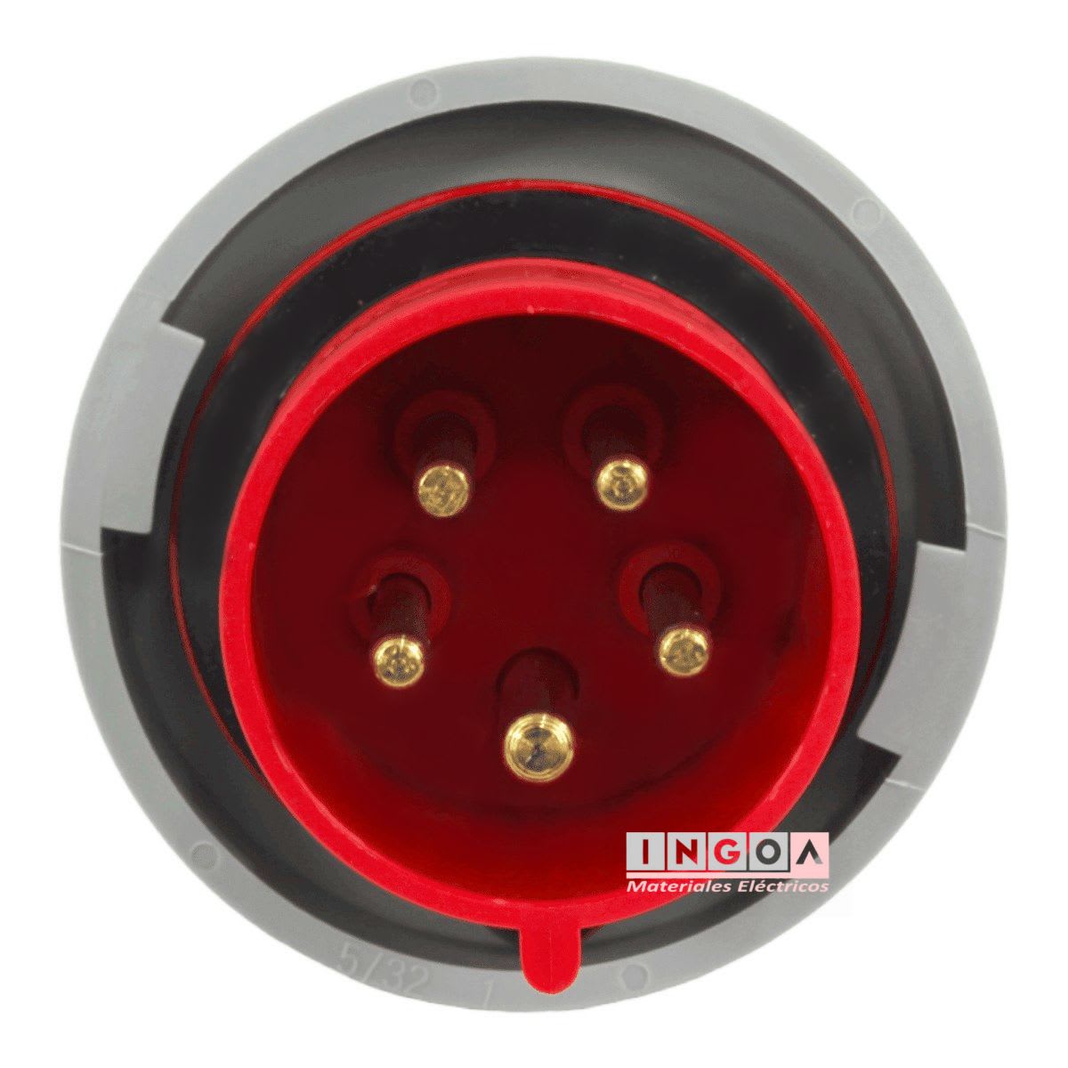 Enchufe Ind. Macho Volante 3P+N+T 32A 380V IP67 - Lexo - Vista 2